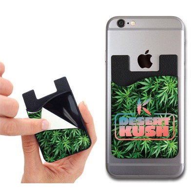 2-in-1 Silicone Phone Wallet w/ Removable Microfiber Screen Cleaner- Cannabis Design